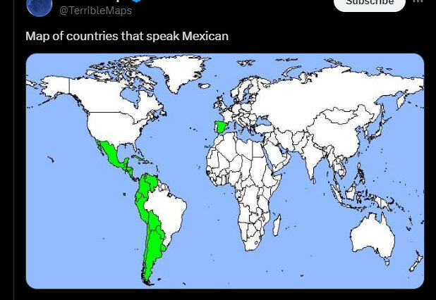 Countries where "Mexican" is spoken.