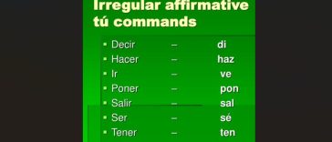 Irregular tú commands