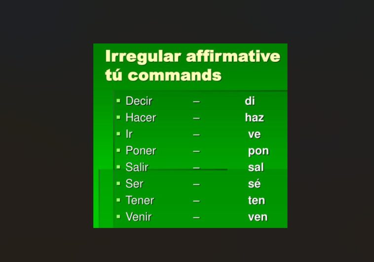 Irregular tú commands