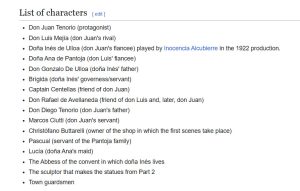 Don Juan Tenorio characters