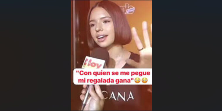 Singer Ángela Aguilar saying con quien se me dé la regalada gana during an interview.