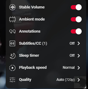 YouTube Video Settings